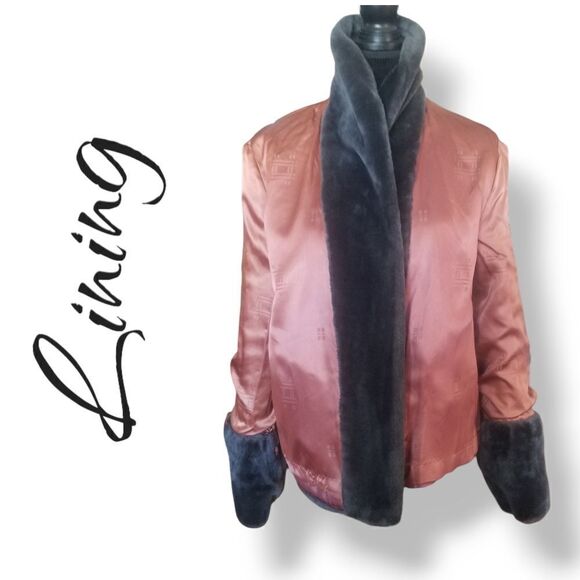 Plush Faux Fur Charcoal Open Front Vintage Jacket with Cuffed Sleeves  S… - Picture 8 of 12